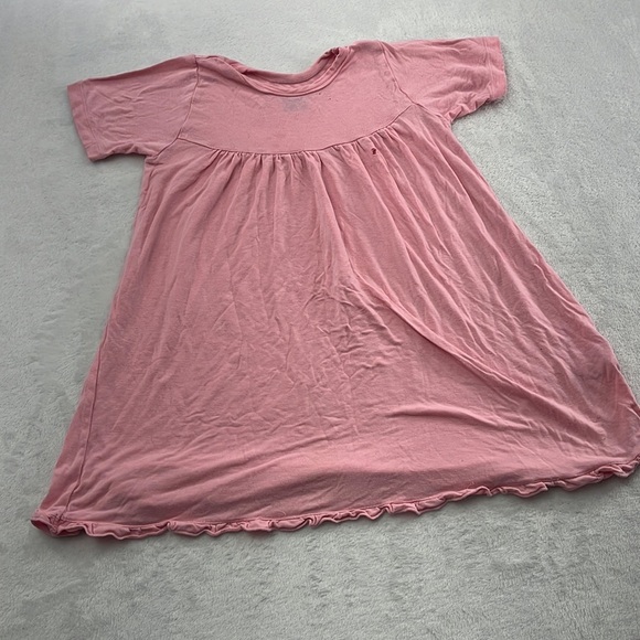 PLAY Kickee Pants 3T Bamboo Pink Ruffle Short Sleeve Swing Dress - Picture 1 of 15